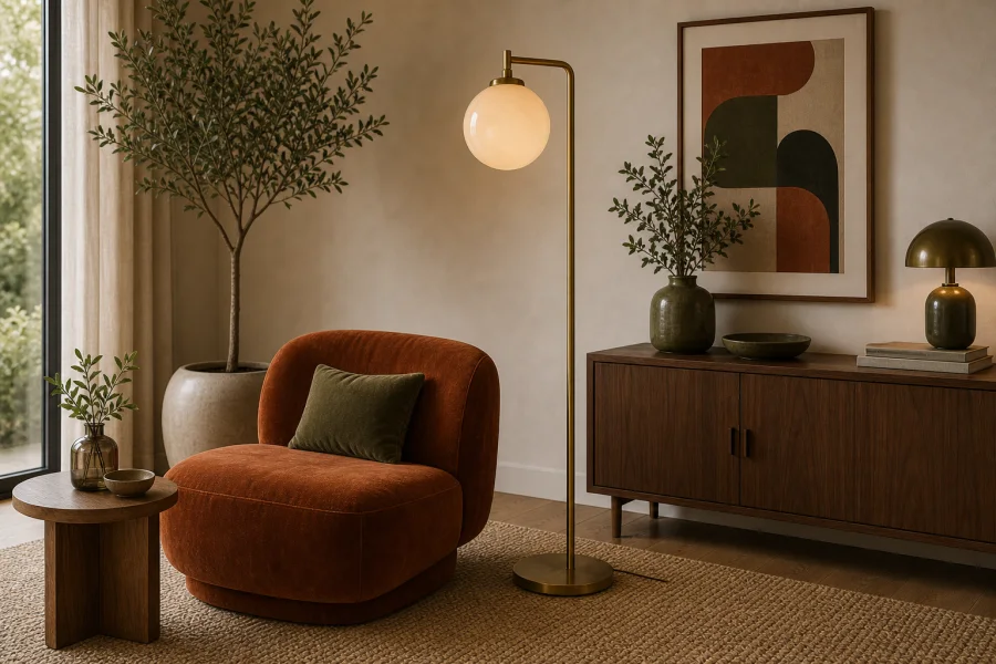 Globe lamp for 70s dining room