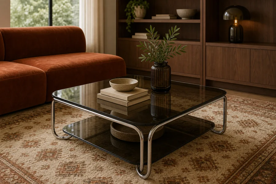 Smoked glass table 70s Interior Design Dining Room