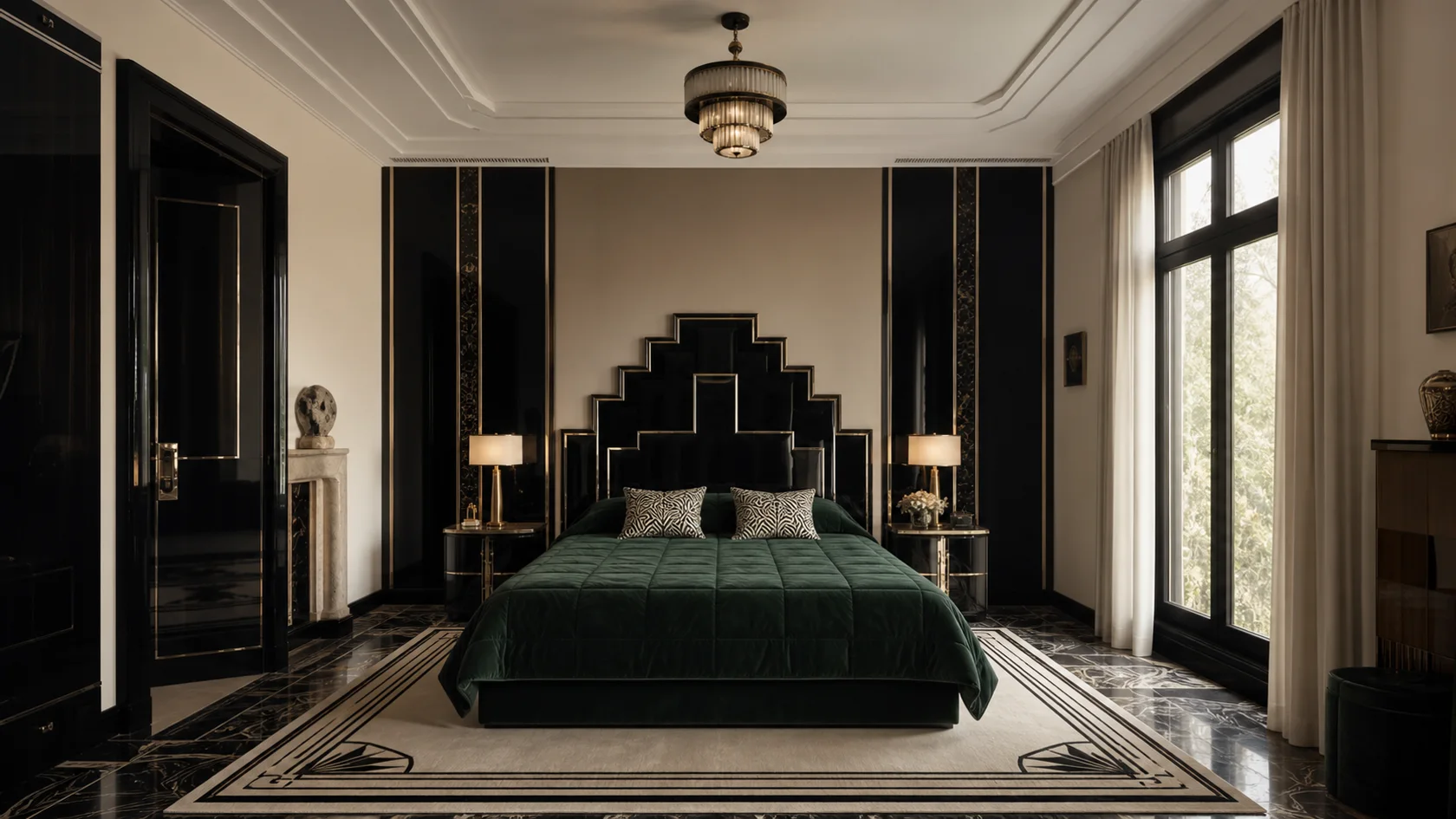 Lacquer Suite Art Deco Bedroom