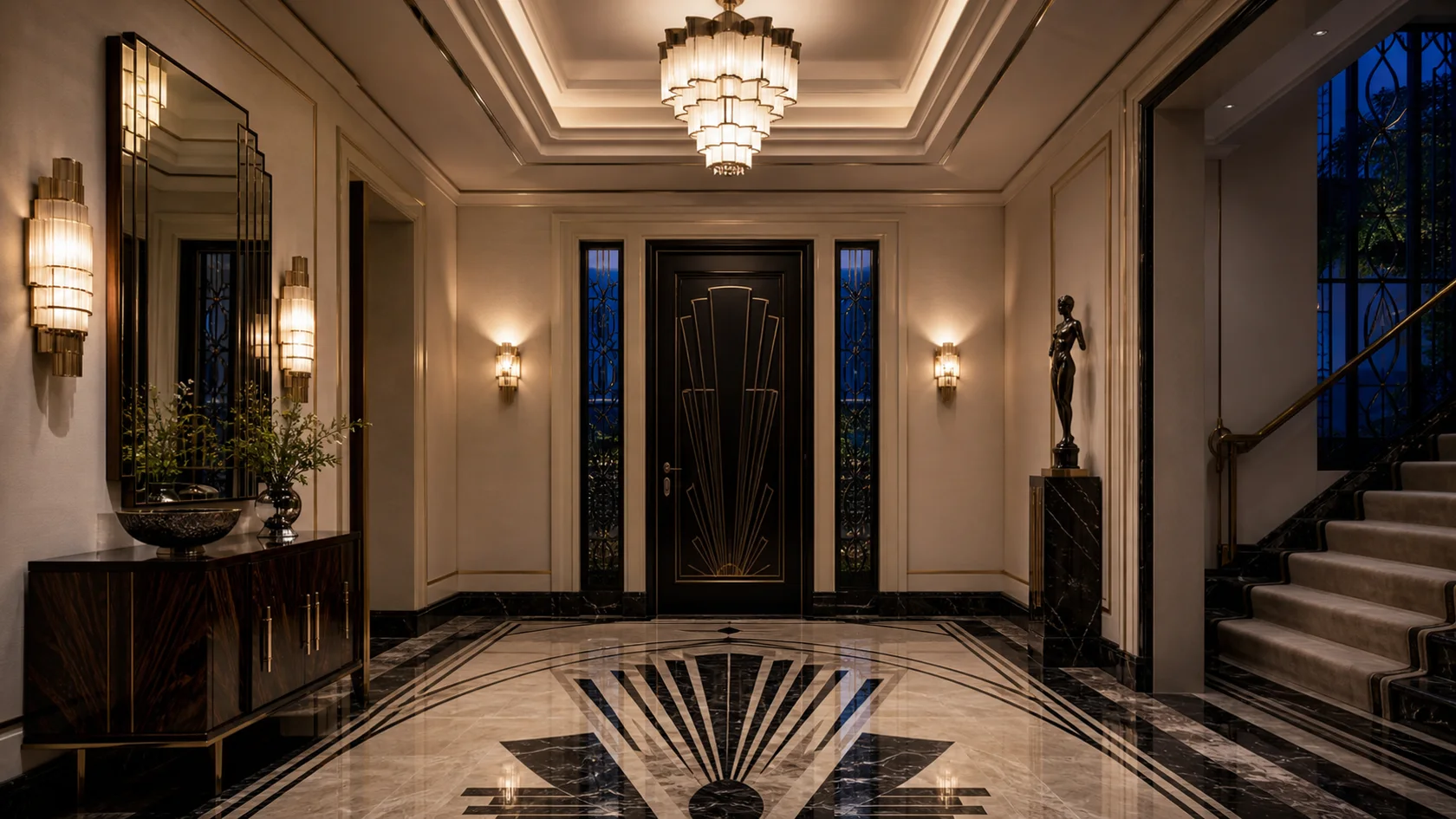 Evening Sconces Art Deco Entryway & Hallway