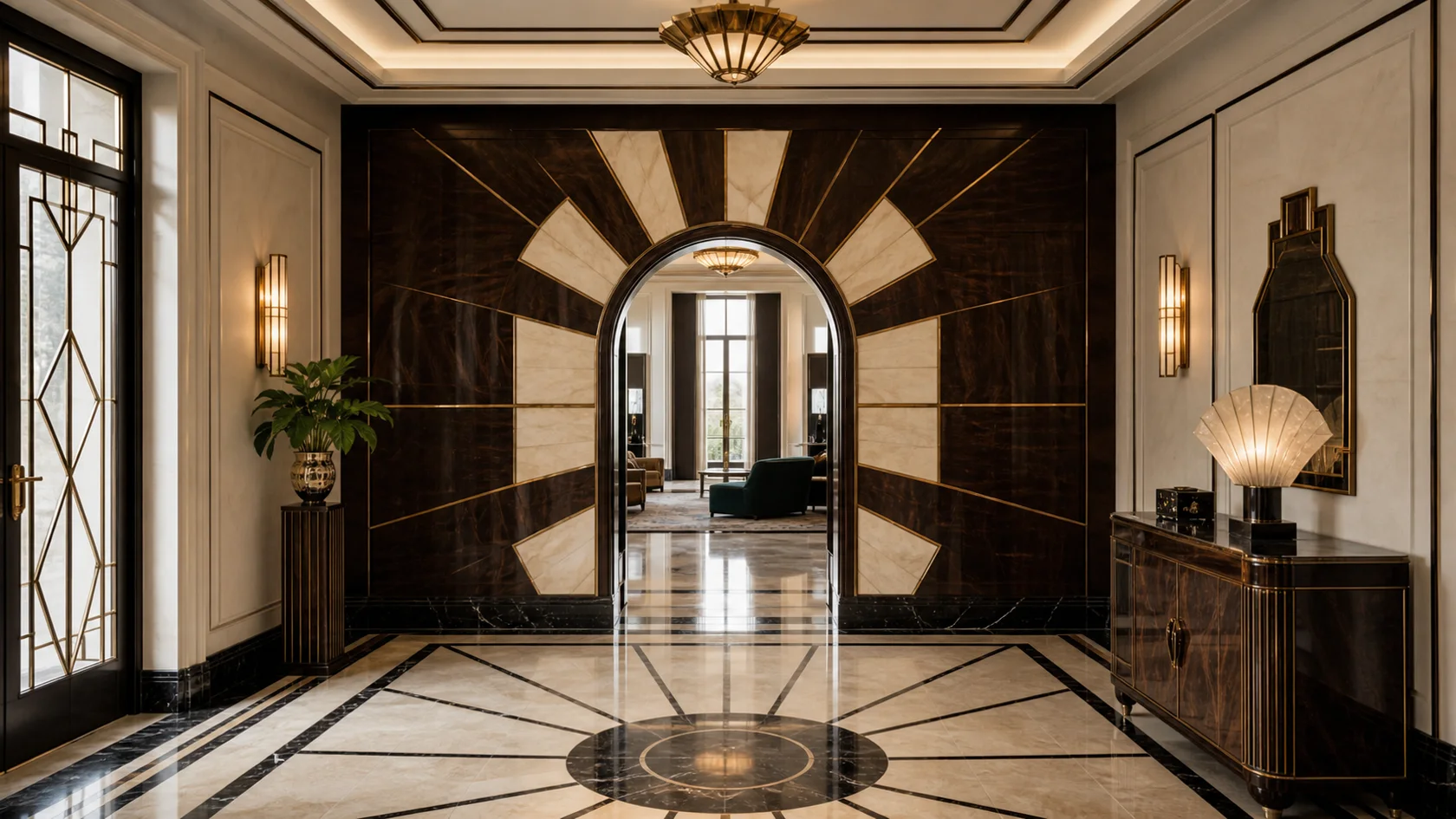 Sunburst Portal Art Deco Entryway & Hallway