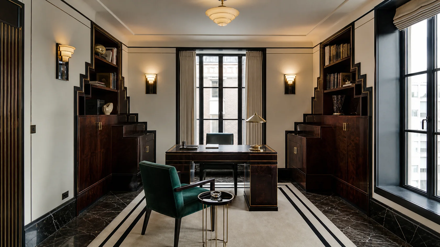 Compact Stepped Art Deco Home Office