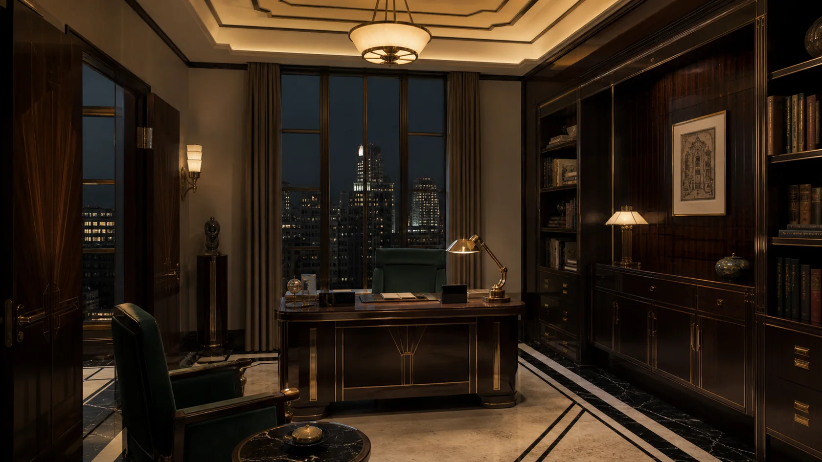 Evening Brass Art Deco Home Office
