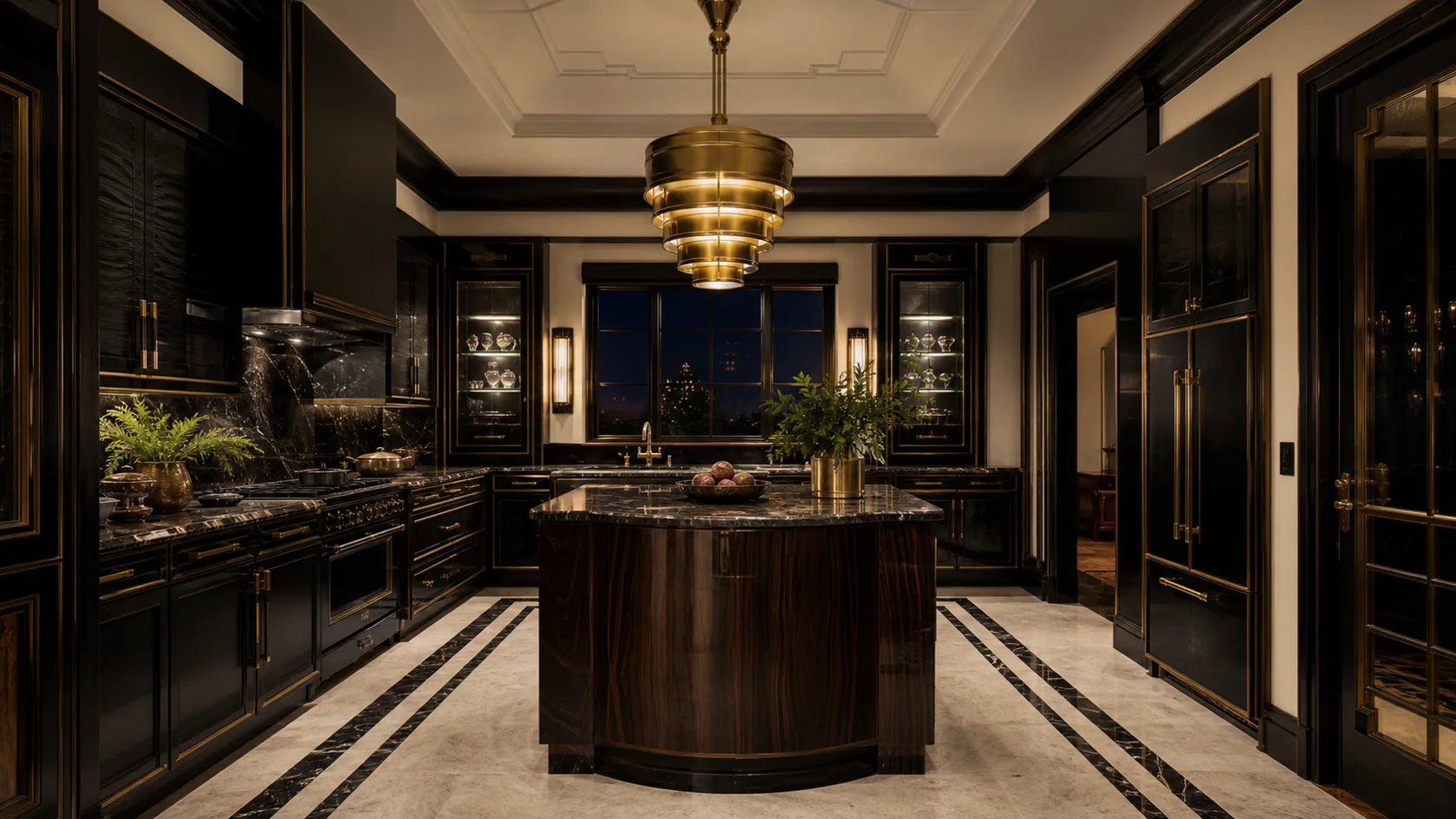 Evening Brass Art Deco Kitchen