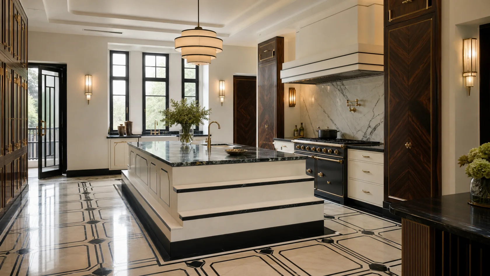 Stepped Island Art Deco Kitchen