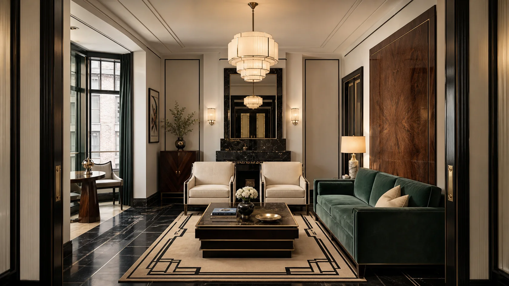 Compact Axis Art Deco Living Room