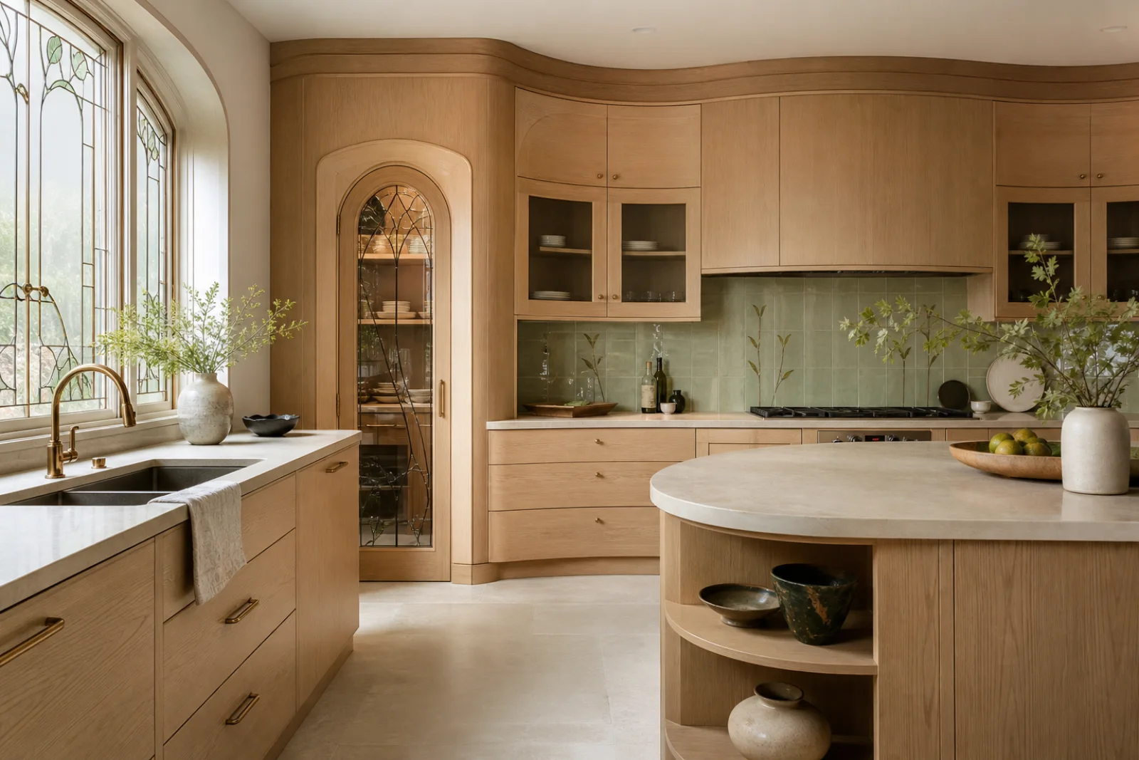 Art Nouveau kitchen interior
