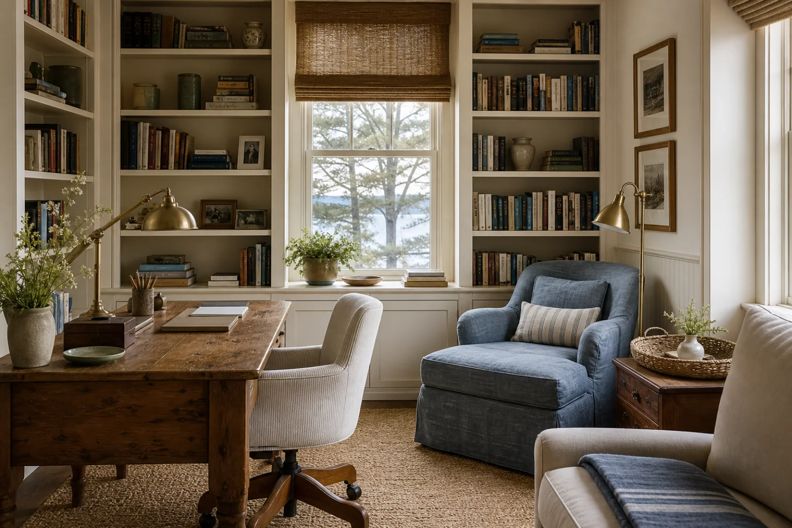 Coastal Grandmother Home office interior