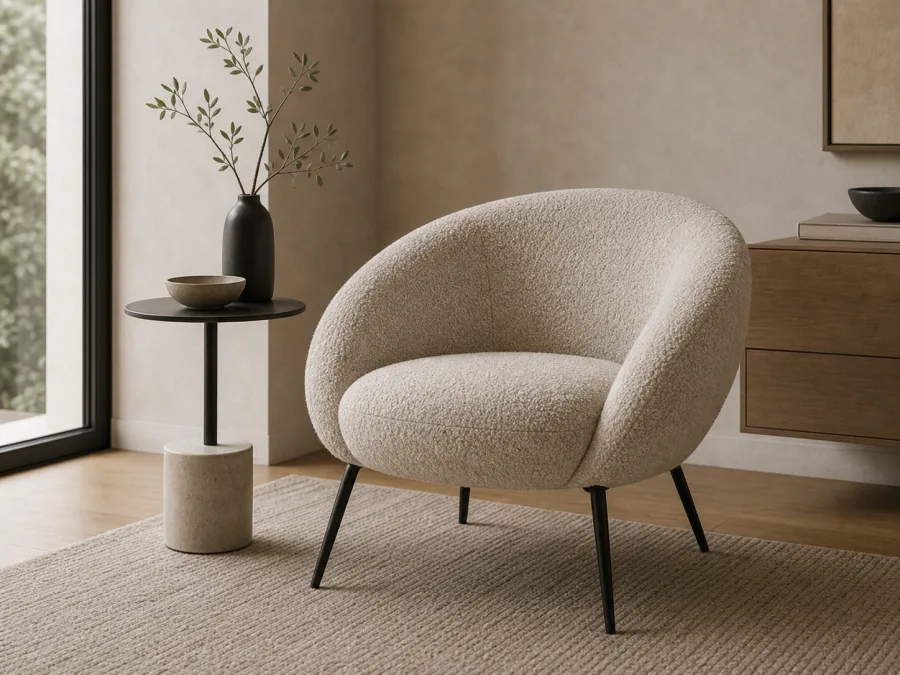 Sculptural accent chair for Contemporary interior design