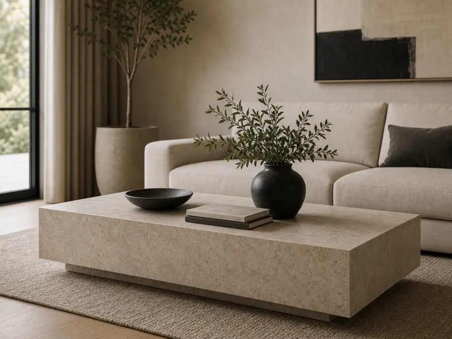 Stone coffee table for Contemporary interior design