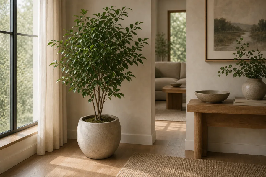 Healthy plant for Feng Shui office