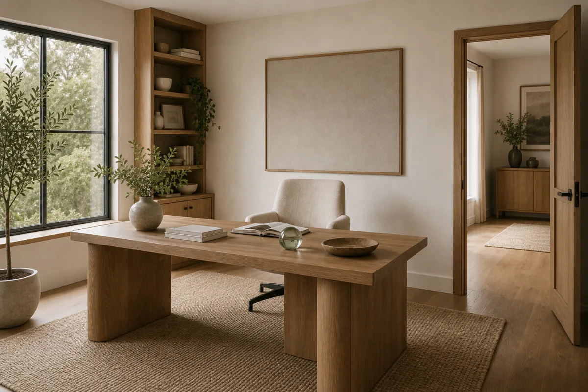 Feng Shui home office with supported desk position
