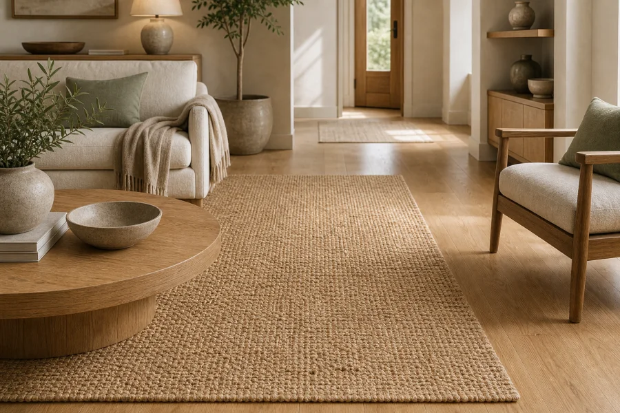 Natural rug grounding Feng Shui Home Office