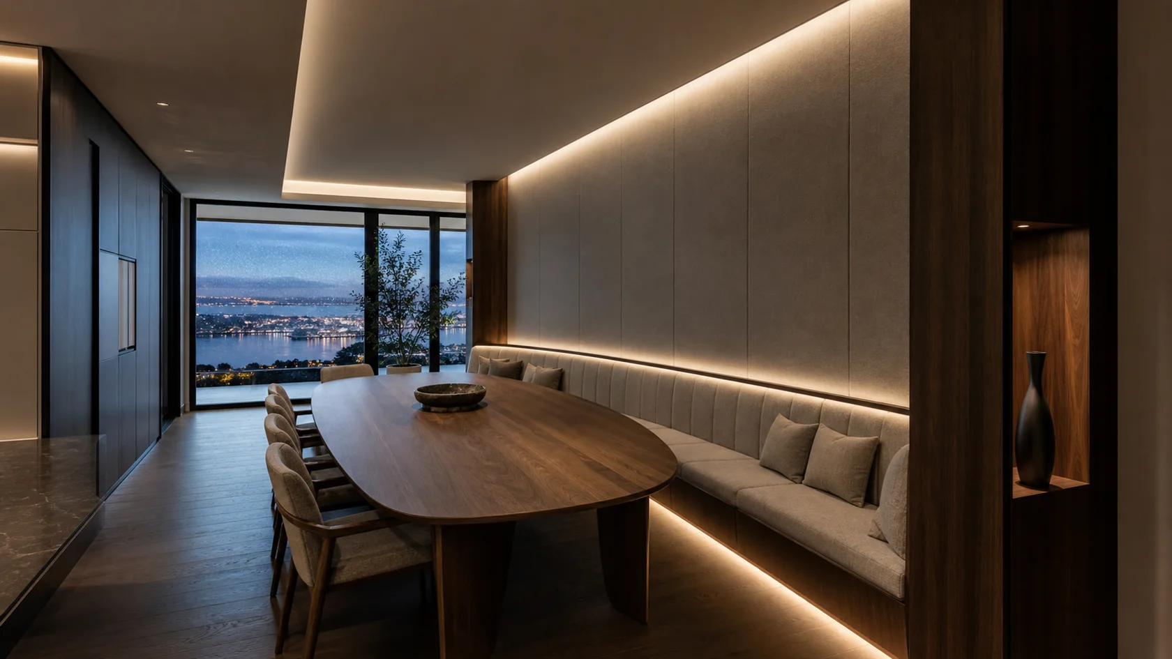 Acoustic Banquette High-Tech Dining Room
