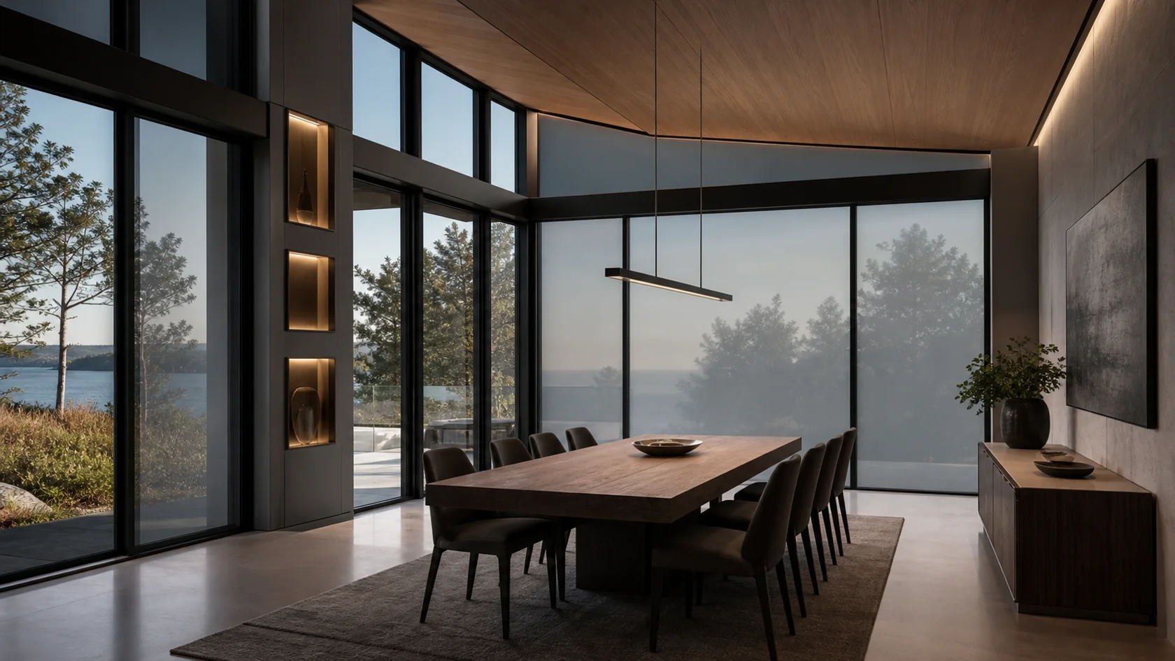 Smart Glass High-Tech Dining Room