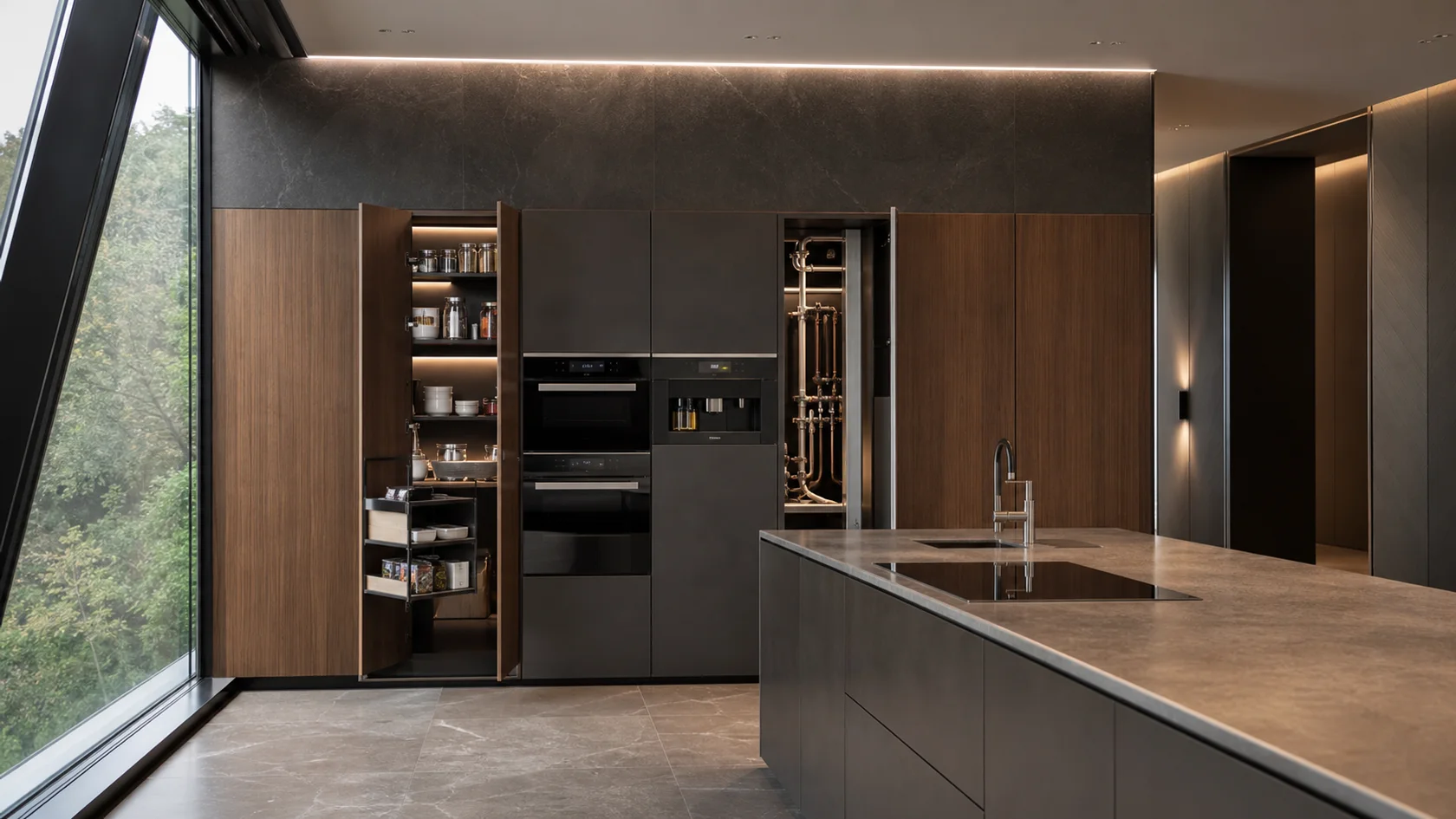 Appliance Wall High-Tech Kitchen