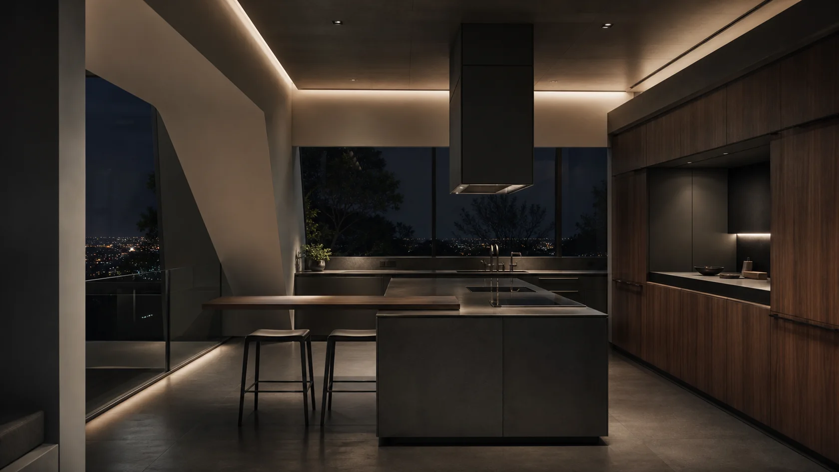 Night Mode High-Tech Kitchen