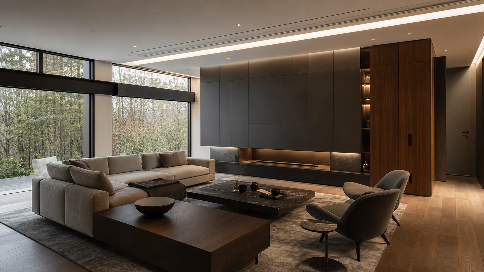 Media Wall High-Tech Living Room