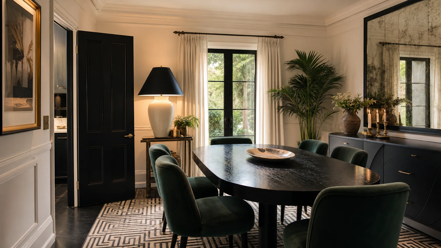 Compact Scene Hollywood Regency Dining Room