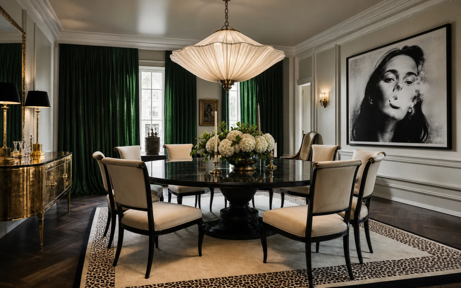 Hollywood Regency Dining room interior