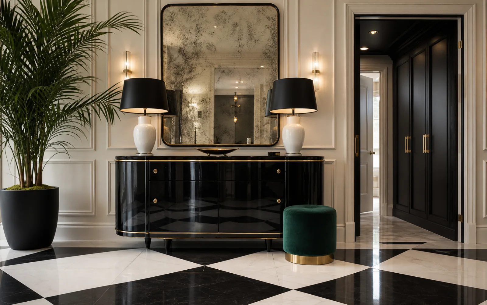 Hollywood Regency Entryway interior