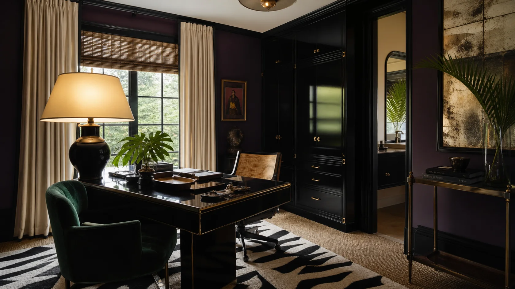 Compact Showpiece Hollywood Regency Home Office