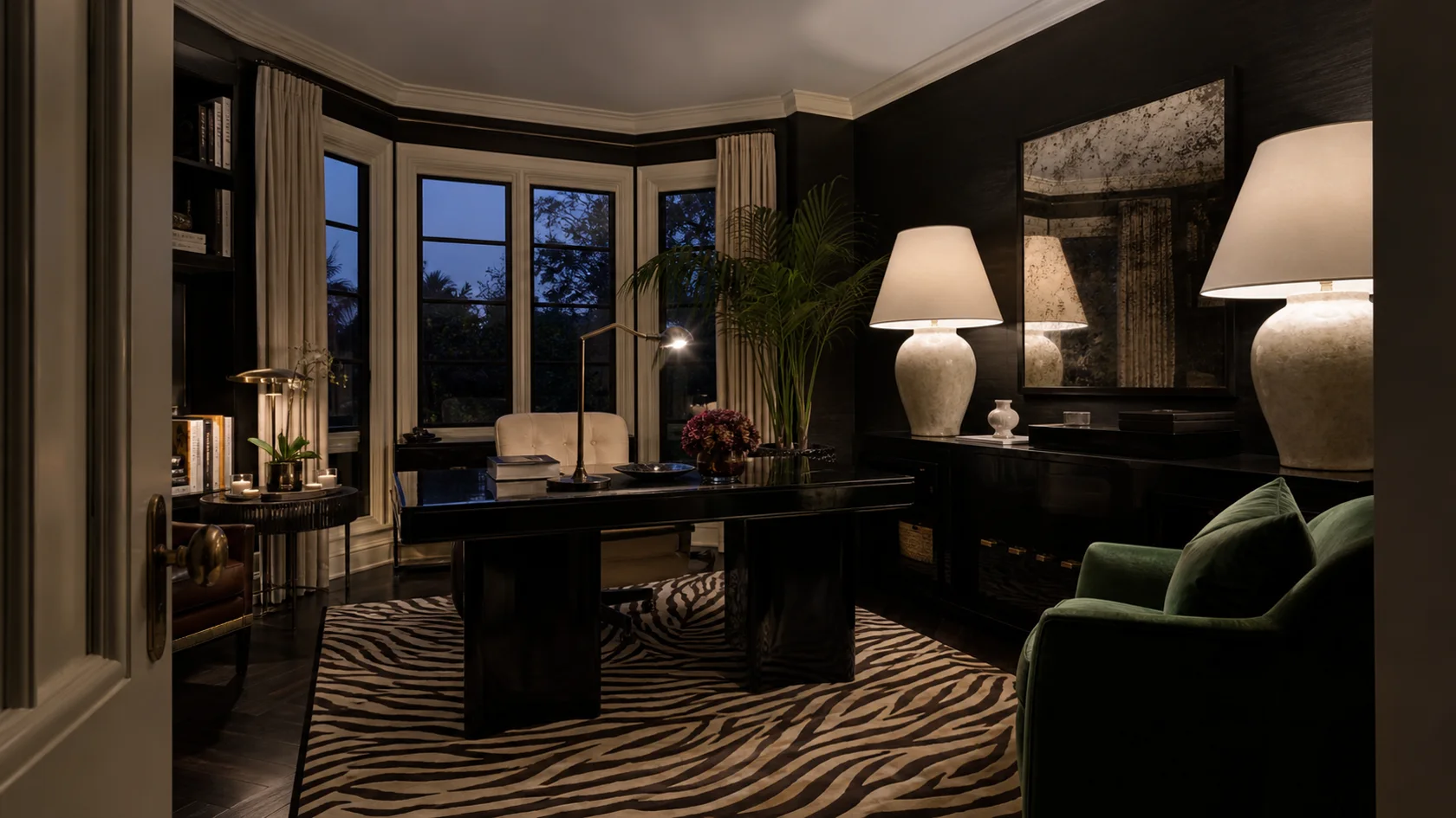Evening Lamps Hollywood Regency Home Office