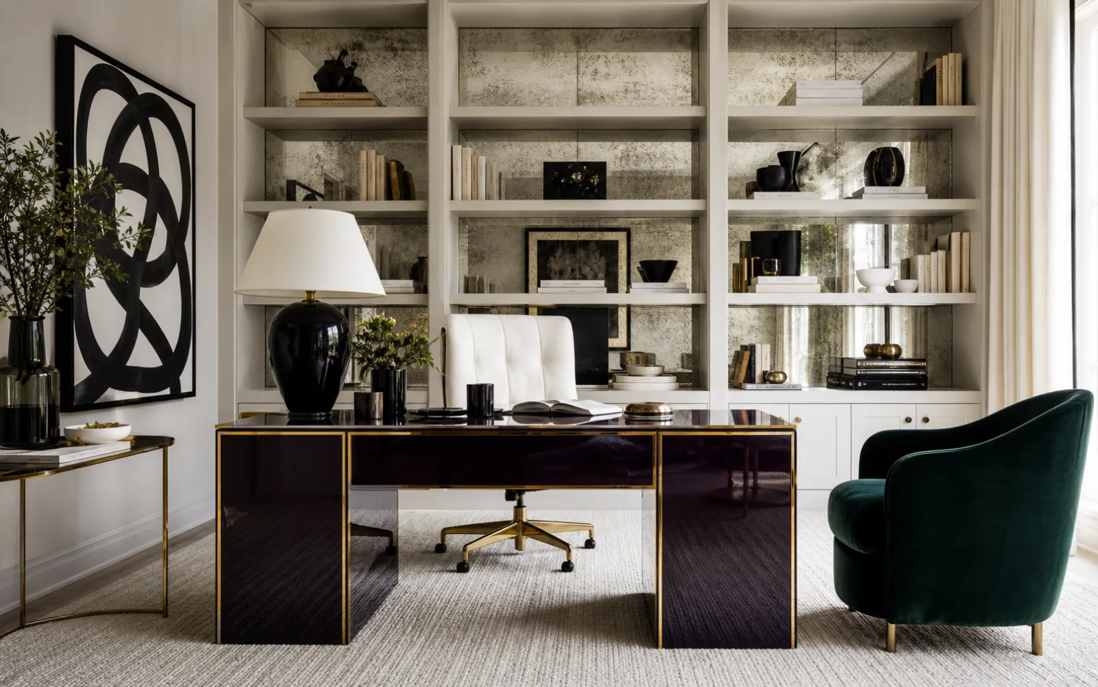 Hollywood Regency Home office interior