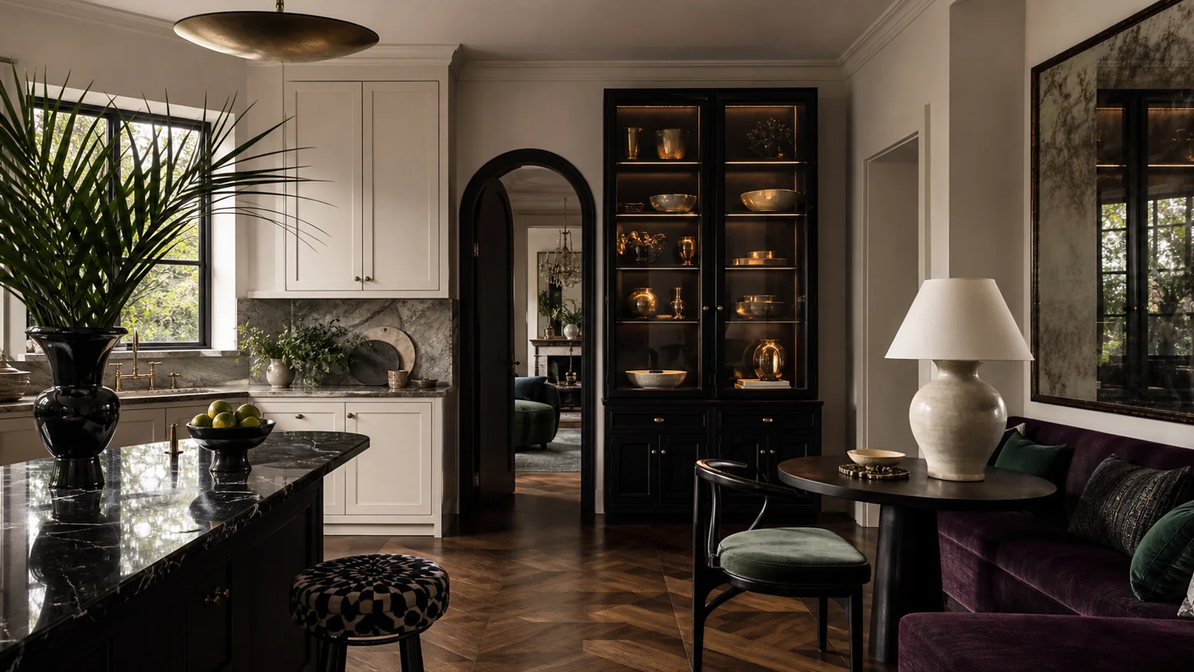 Compact Display Hollywood Regency Kitchen