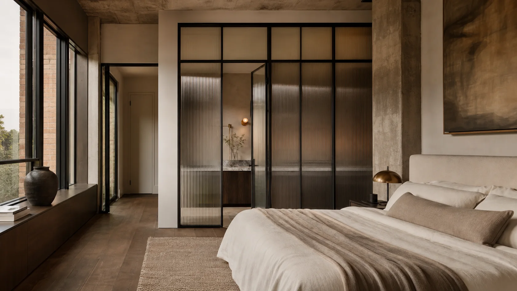 Steel And Glass Industrial Chic Bedroom