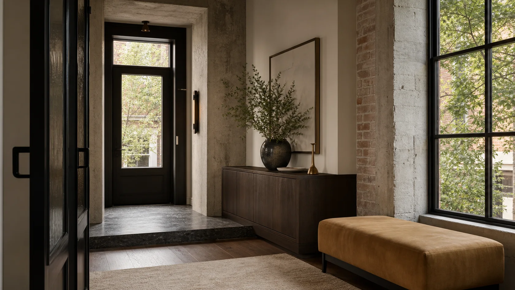 Tailored Bench Industrial Chic Entryway & Hallway