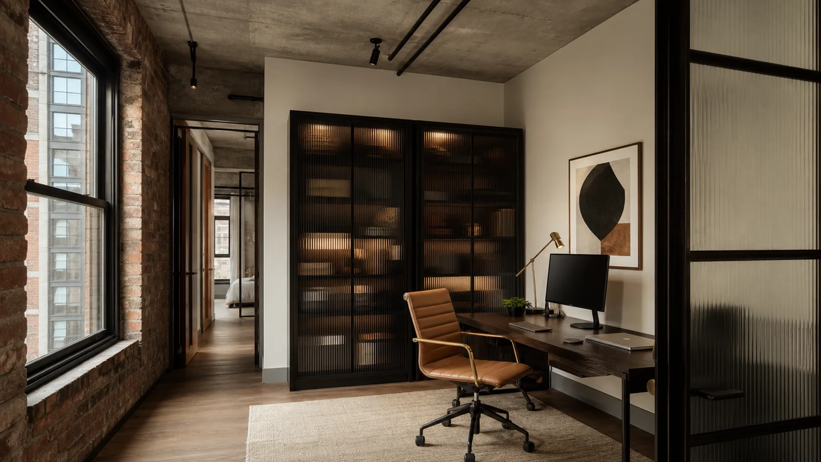 Compact Studio Industrial Chic Home Office