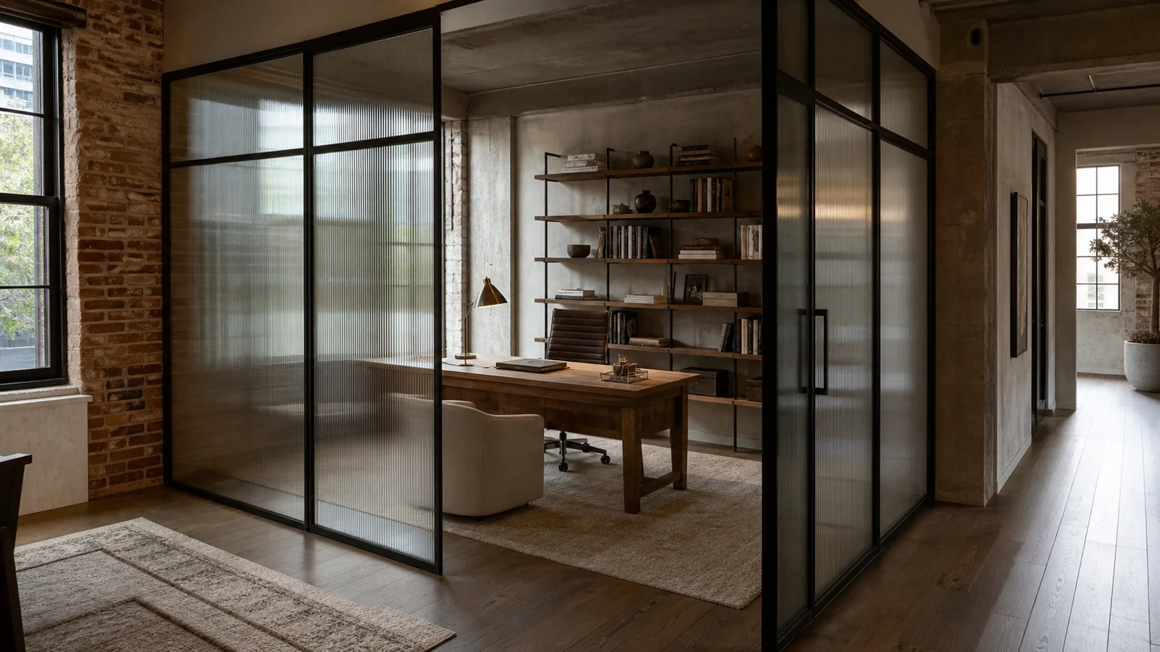 Glass Loft Industrial Chic Home Office