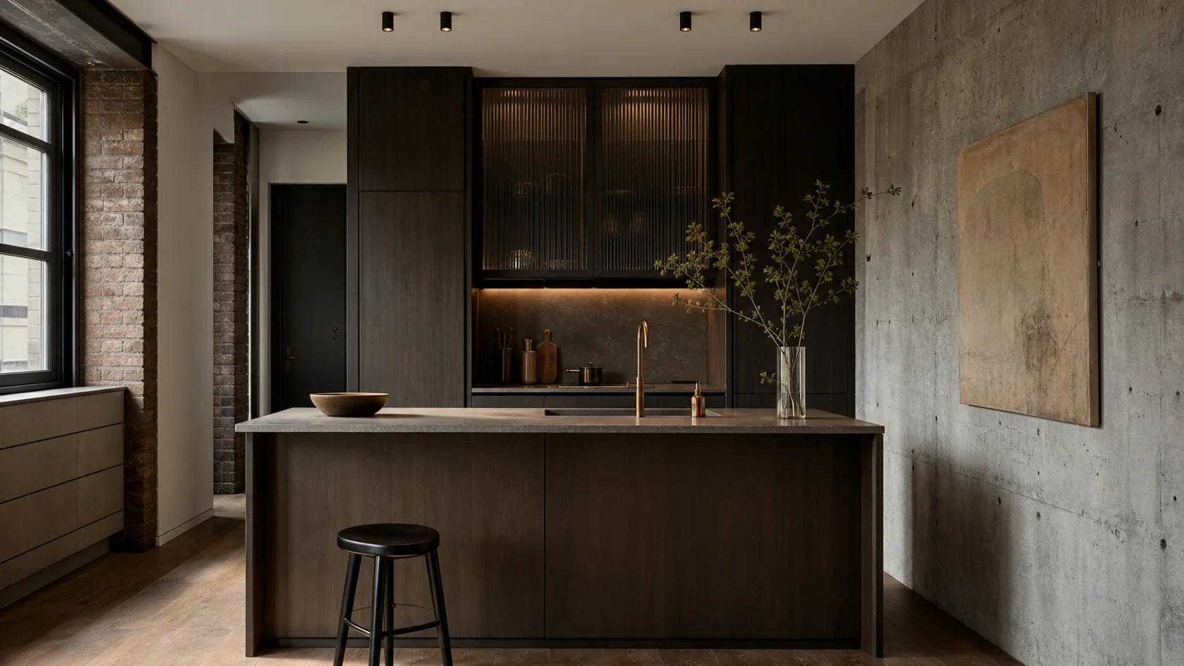 Compact Loft Industrial Chic Kitchen