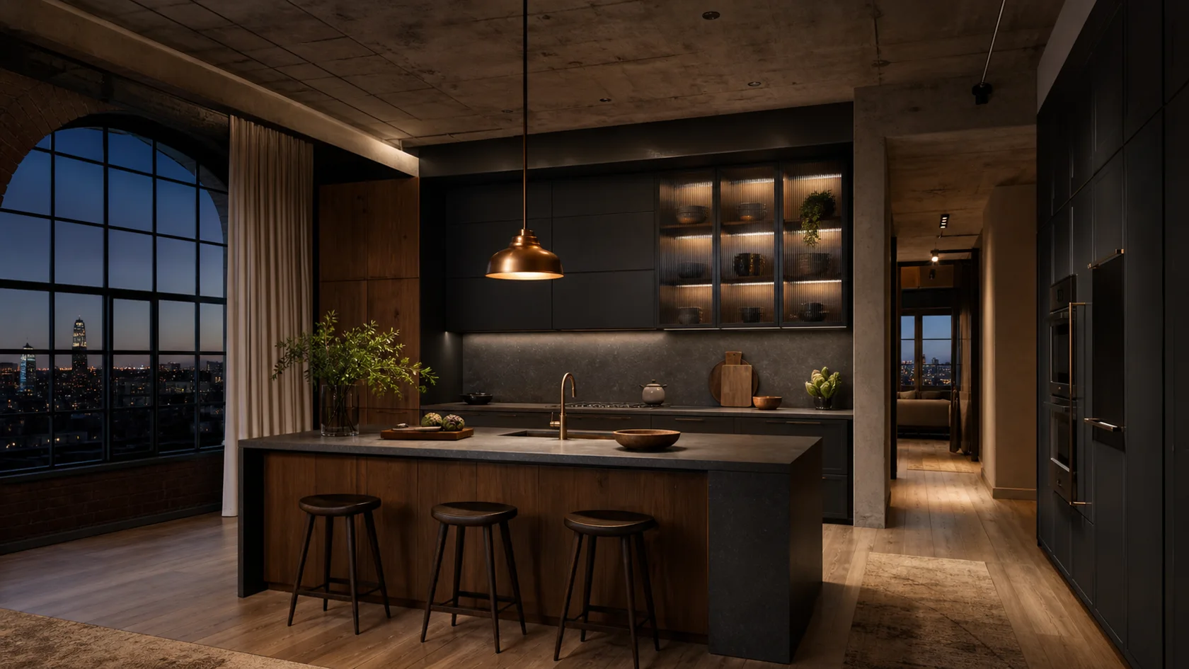 Evening Bronze Industrial Chic Kitchen