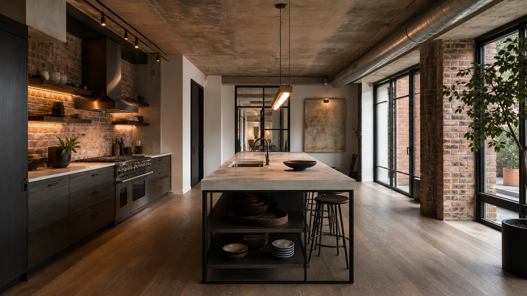 Stone And Steel Industrial Chic Kitchen