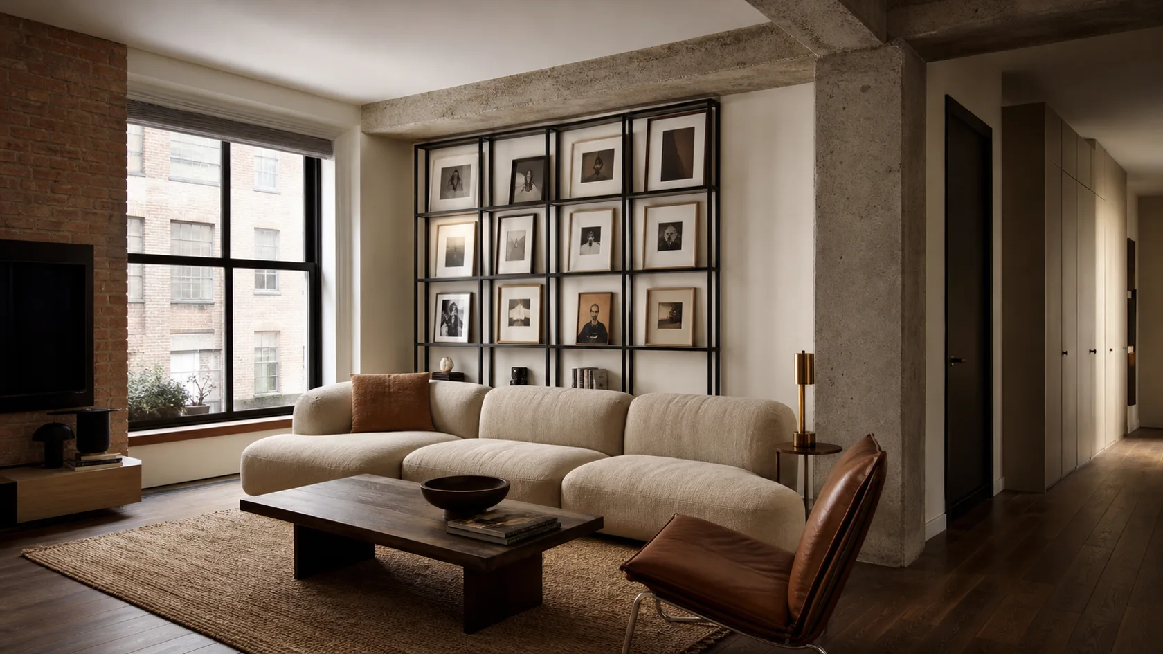 Compact Gallery Industrial Chic Living Room