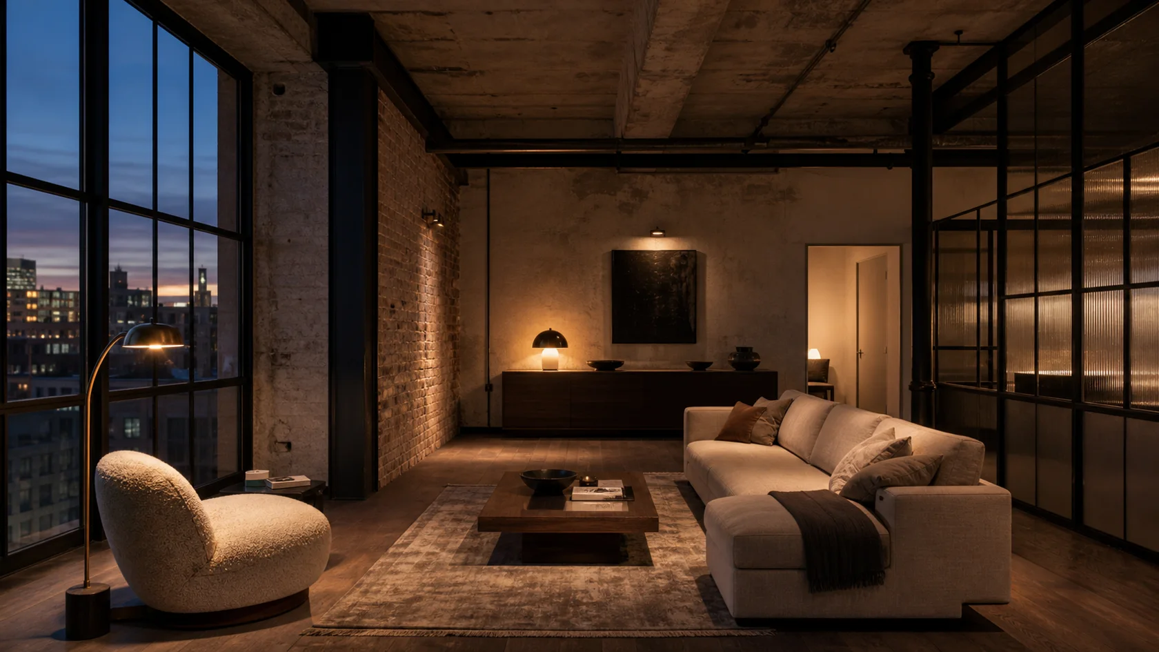 Evening Bronze Industrial Chic Living Room