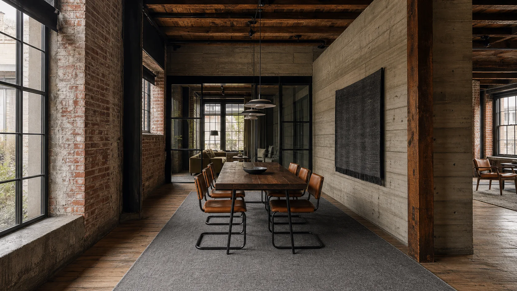 Concrete Bay Industrial Dining Room