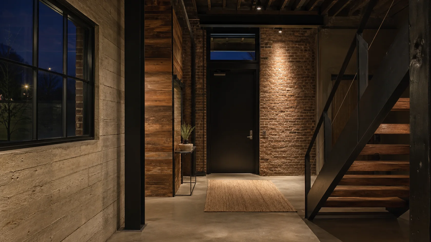 Night Entry Industrial Entryway & Hallway