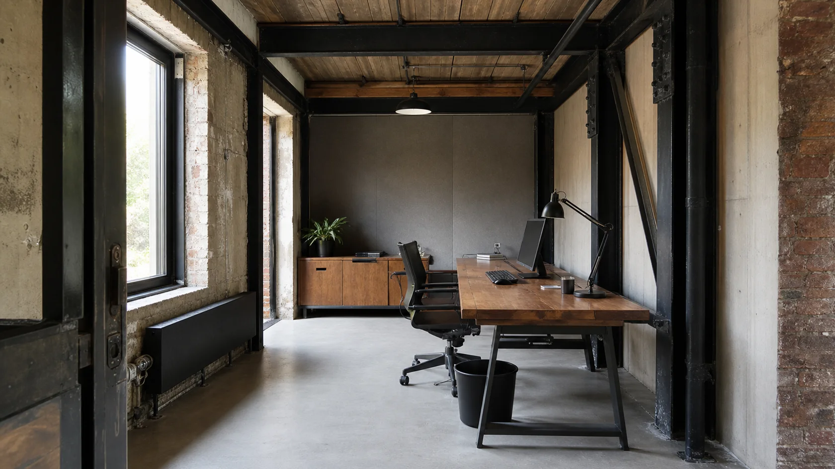 Compact Studio Industrial Home Office