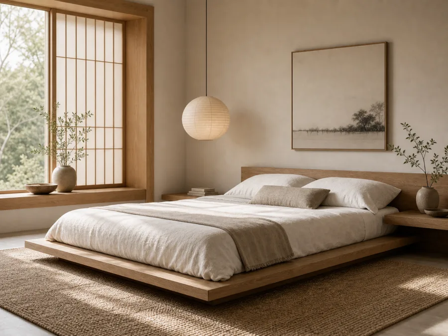 Japandi Bedroom interior