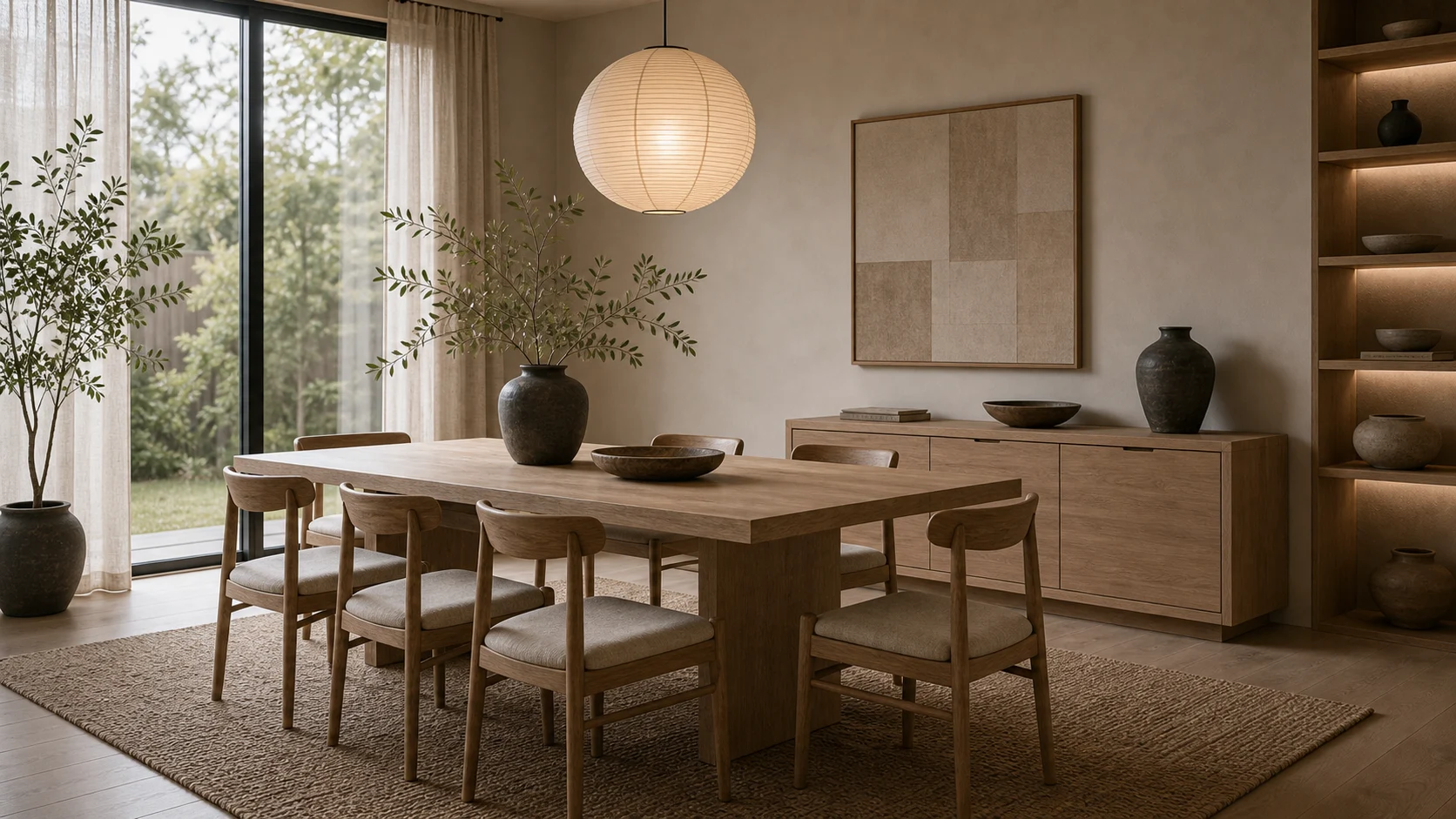 Material palette Japandi Dining Room
