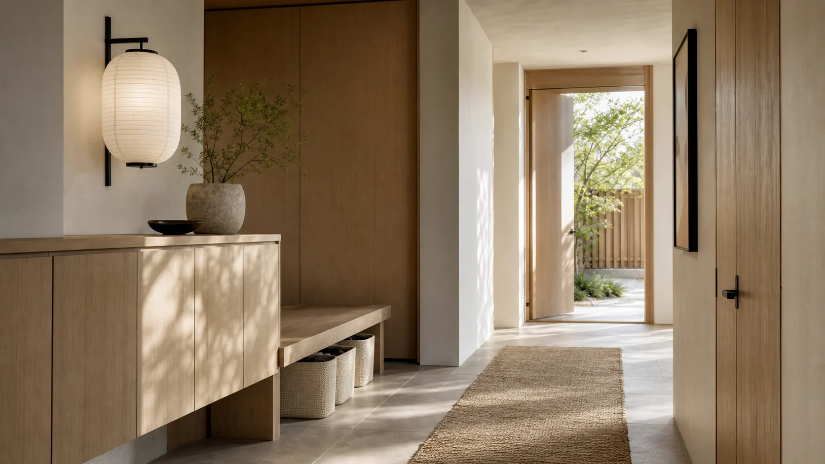 Material palette Japandi Entryway & Hallway