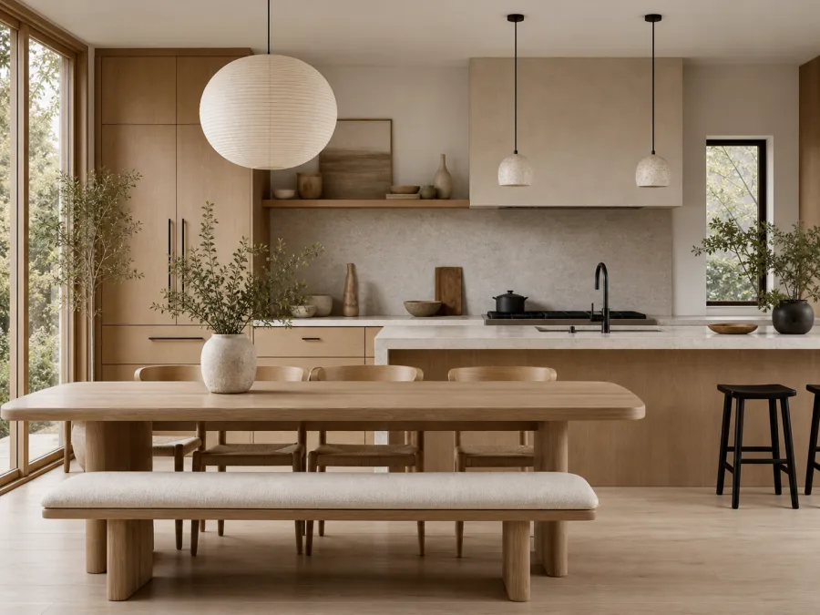 Japandi kitchen interior