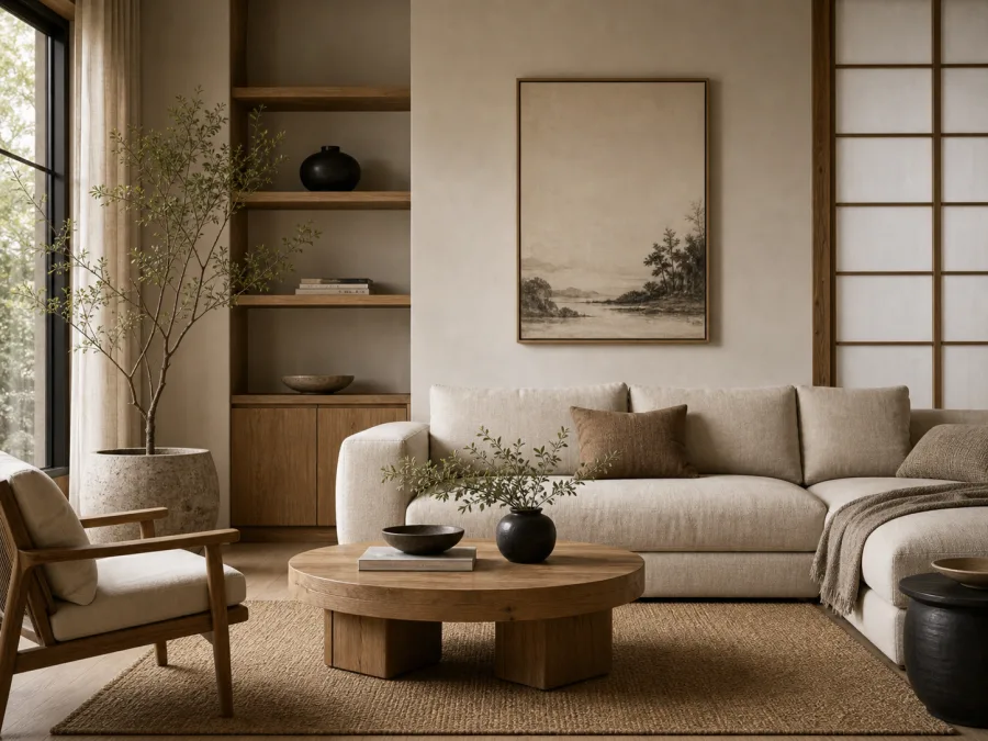 Japandi Living room interior