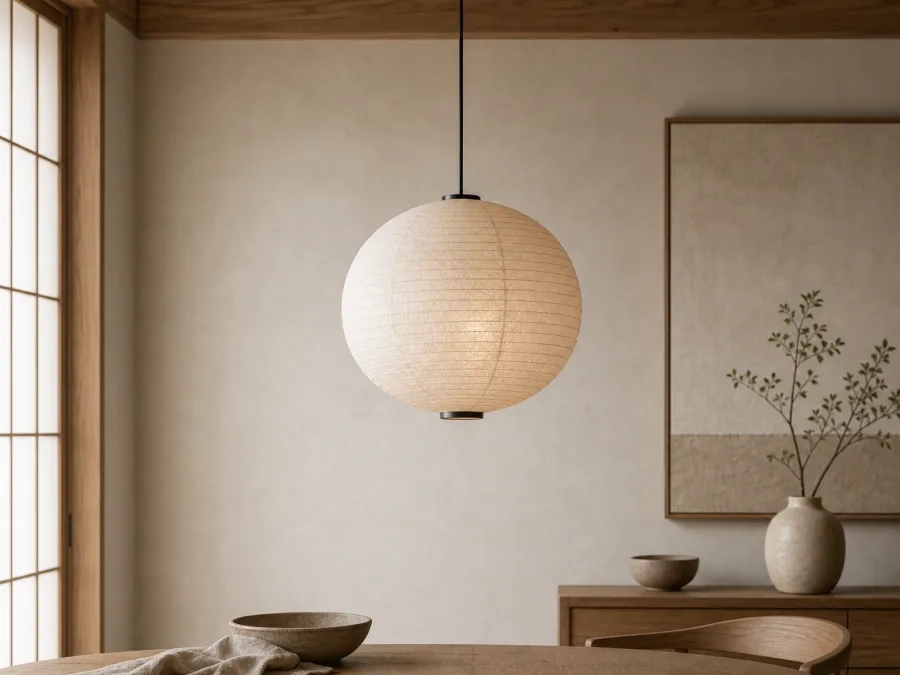 Paper lantern for Japandi interior design