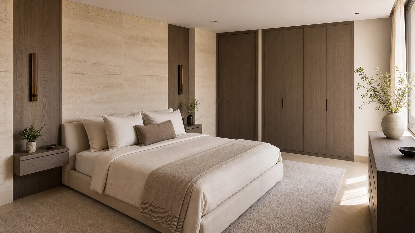 Compact Bespoke Luxe Modern Bedroom