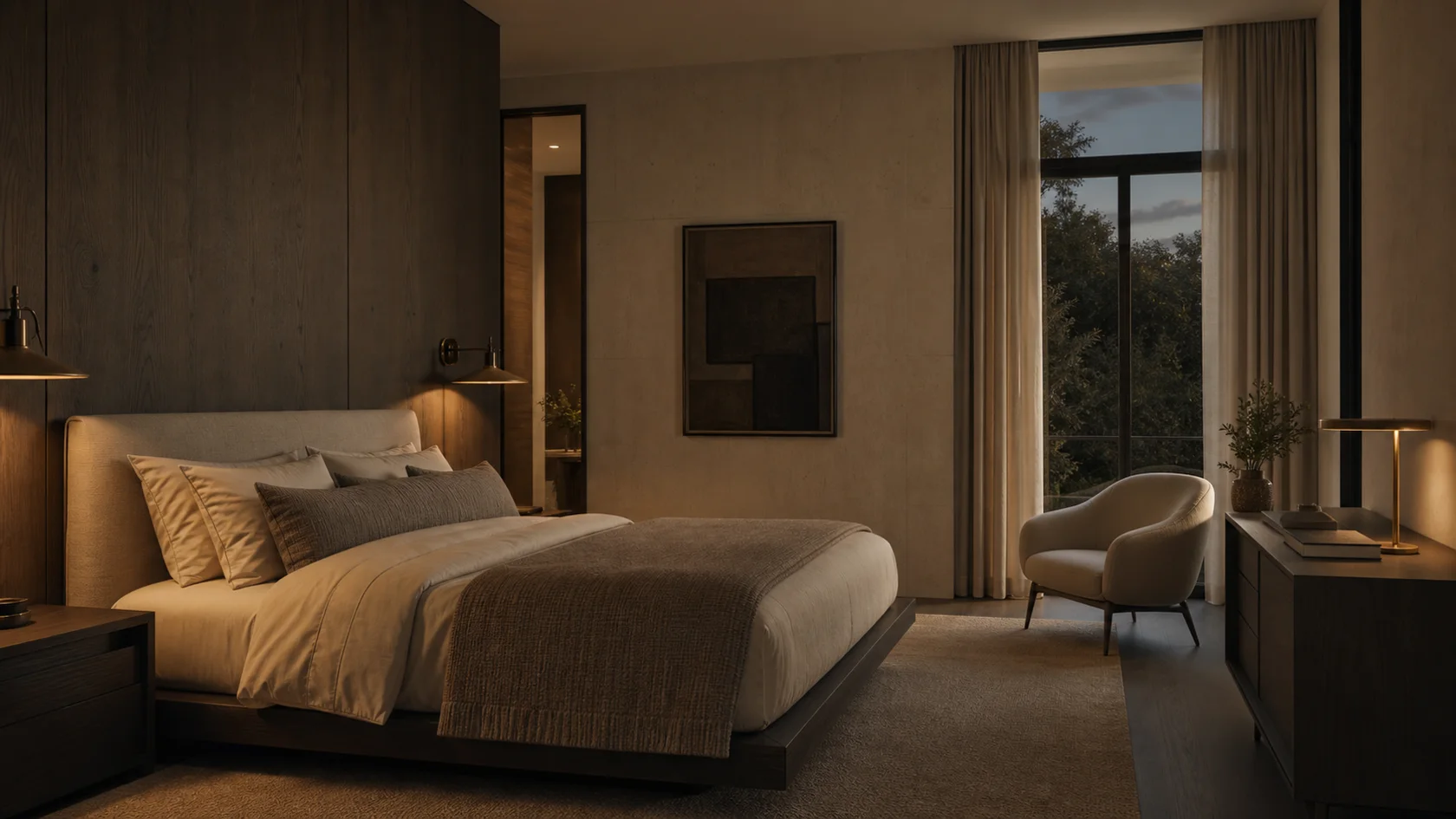Evening Brass Luxe Modern Bedroom