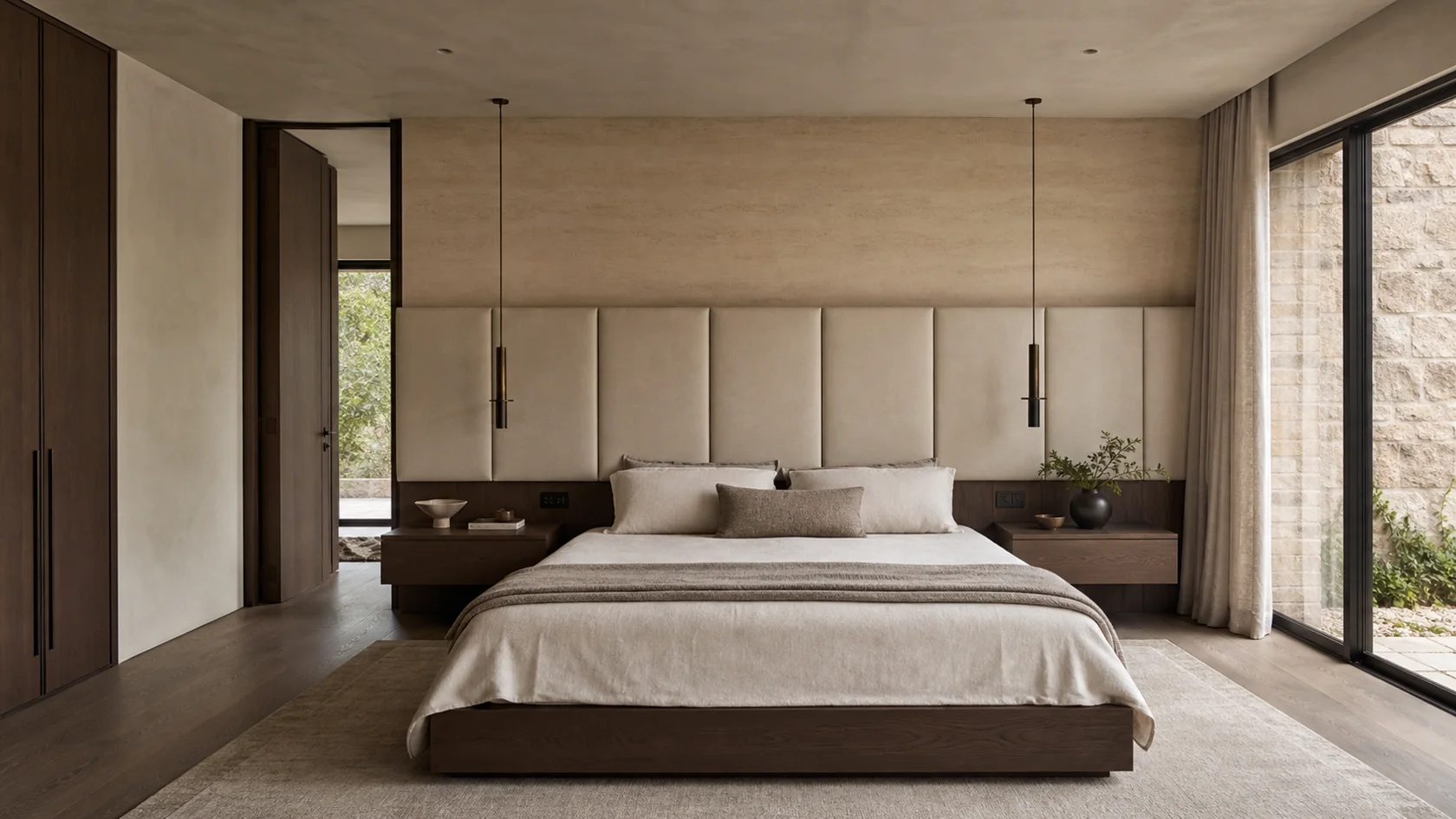 Upholstered Wall Luxe Modern Bedroom